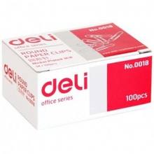得力（deli） 0018 銀色金屬回形針曲別針財務用品 辦公文具 單盒