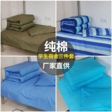 定做學(xué)生宿舍單人床三件套(被罩、床單、枕套) 純棉