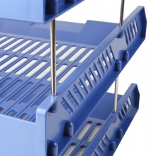 得力9209三層文件座（藍色）